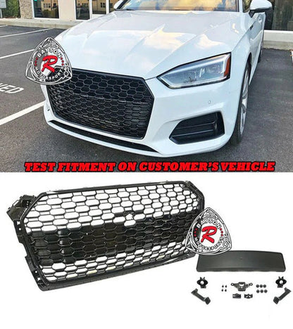 RS5 Style Front Grille (Gloss Black) For 2018-2019 Audi A5/S5 (B9)