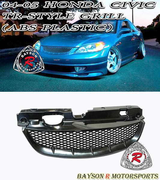 TR Style Front Grille For 2004-2005 Honda Civic (2Dr Coupe/4Dr Sedan)