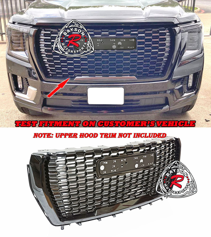 DL Style Front Grille (Gloss Black) For 2021-2022 GMC Yukon
