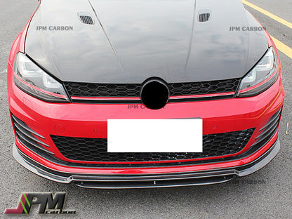 RZ Style Carbon Fiber Front Bumper Add-on Lip Fits For 2015-2017 Volkswagen GTI MK7 Only