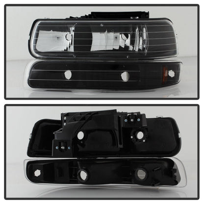 SPYDER Xtune Chevy TahOE 00-06 Amber Crystal Headlights w/ Bumper Lights Black HD-JH-CSIL99-SET-AM-BK 5064219