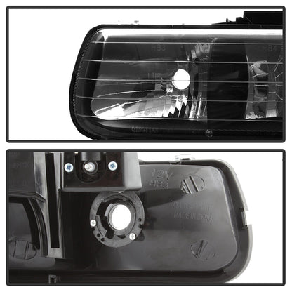 SPYDER Xtune Chevy TahOE 00-06 Amber Crystal Headlights w/ Bumper Lights Black HD-JH-CSIL99-SET-AM-BK 5064219