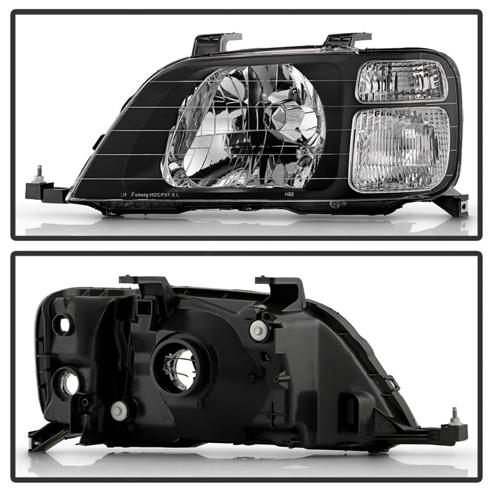 SPYDER 97-01 Honda CR-V Halogen OEM Style Headlight - Set - Black (HD-JH-HCRV97-BK) 9054747