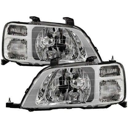 SPYDER 97-01 Honda CR-V Halogen OEM Style Headlight - Set - Chrome (HD-JH-HCRV97-C) 9054754
