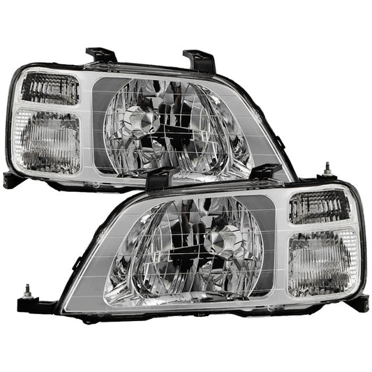 SPYDER 97-01 Honda CR-V Halogen OEM Style Headlight - Set - Chrome (HD-JH-HCRV97-C) 9054754
