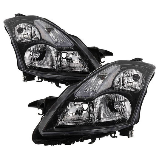 SPYDER xTune 07-09 Nissan Altima Sedan Crystal Headlights (Halogen Models Only) -Black HD-JH-NA07-AM-SSM-BK 9940859