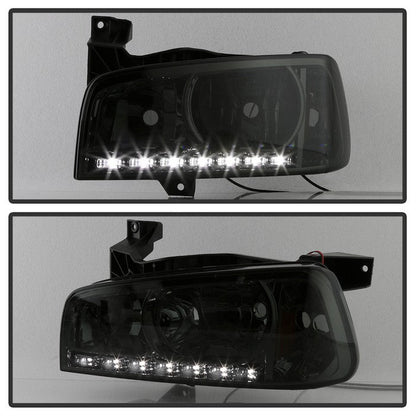 SPYDER Xtune Dodge Charger 06-10 1Pc LED Crystal Headlights Smoke HD-ON-DCH05-1PC-LED-SM 5017642
