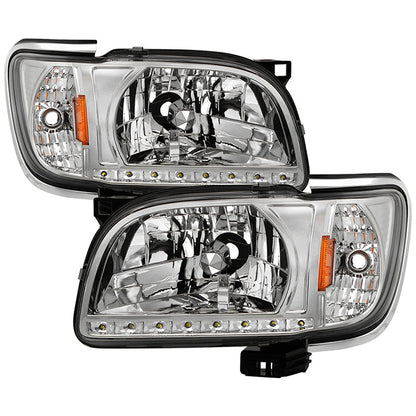SPYDER Xtune Toyota Tacoma 01-04 1 Piece w/ Chrome Trim Corner Crystal Headlights HD-ON-TT01-1PC-LED-CC-C 5056368
