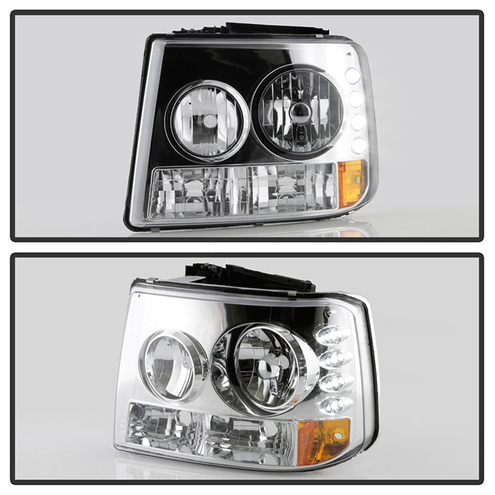 Spyder Chevy Silverado 1500 99-02 ( Not Fit HD Model)LED Crystal Headlights Chr HD-YD-CS99-1PC-AM-C 5012456
