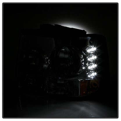 Spyder Chevy Silverado 1500 99-02 ( Not Fit HD Model)LED Crystal Headlights Chr HD-YD-CS99-1PC-AM-C 5012456