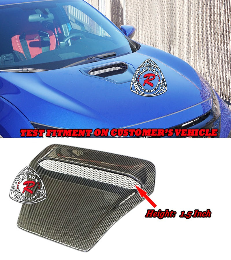 Raised Style (Carbon Fiber) Hood Scoop For 2017-2021 Honda Civic Type R (FK8)