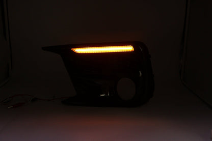 JDMuscle [18-21 WRX/STI] JDM Style Sequential Turn+Drl Bezel w/ Fog Light Cut Out | JDM-WRX18-133008