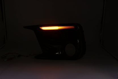 JDMuscle [18-21 WRX/STI] JDM Style Sequential Turn+Drl Bezel w/ Fog Light Cut Out | JDM-WRX18-133008