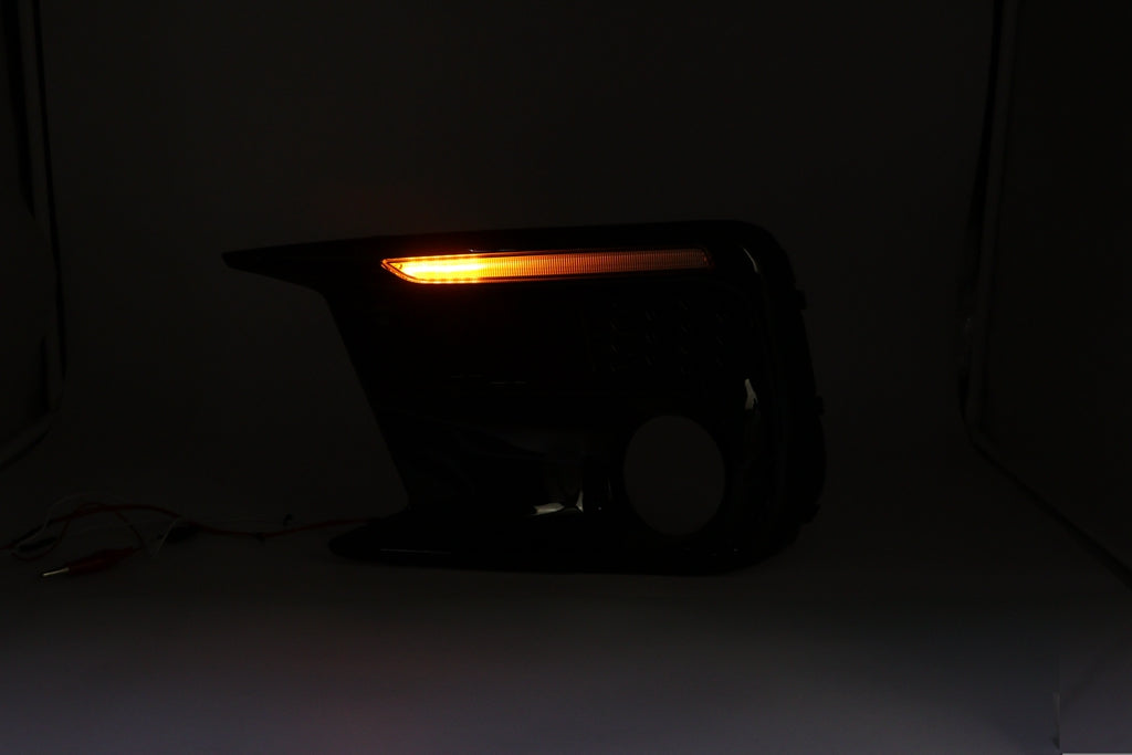 JDMuscle [18-21 WRX/STI] JDM Style Sequential Turn+Drl Bezel w/ Fog Light Cut Out | JDM-WRX18-133008