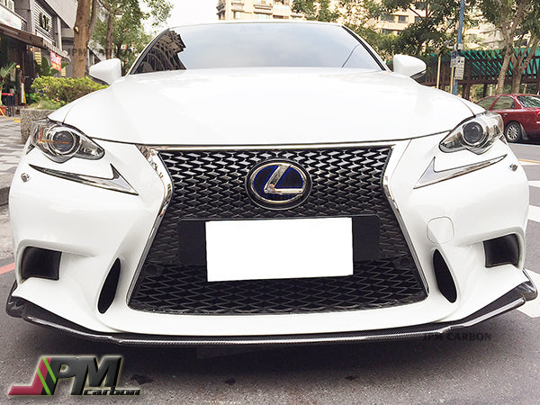AG Style Carbon Fiber Front Bumper Add-on Lip Fits For 2014-2016 Lexus IS with F-Sport Package Only