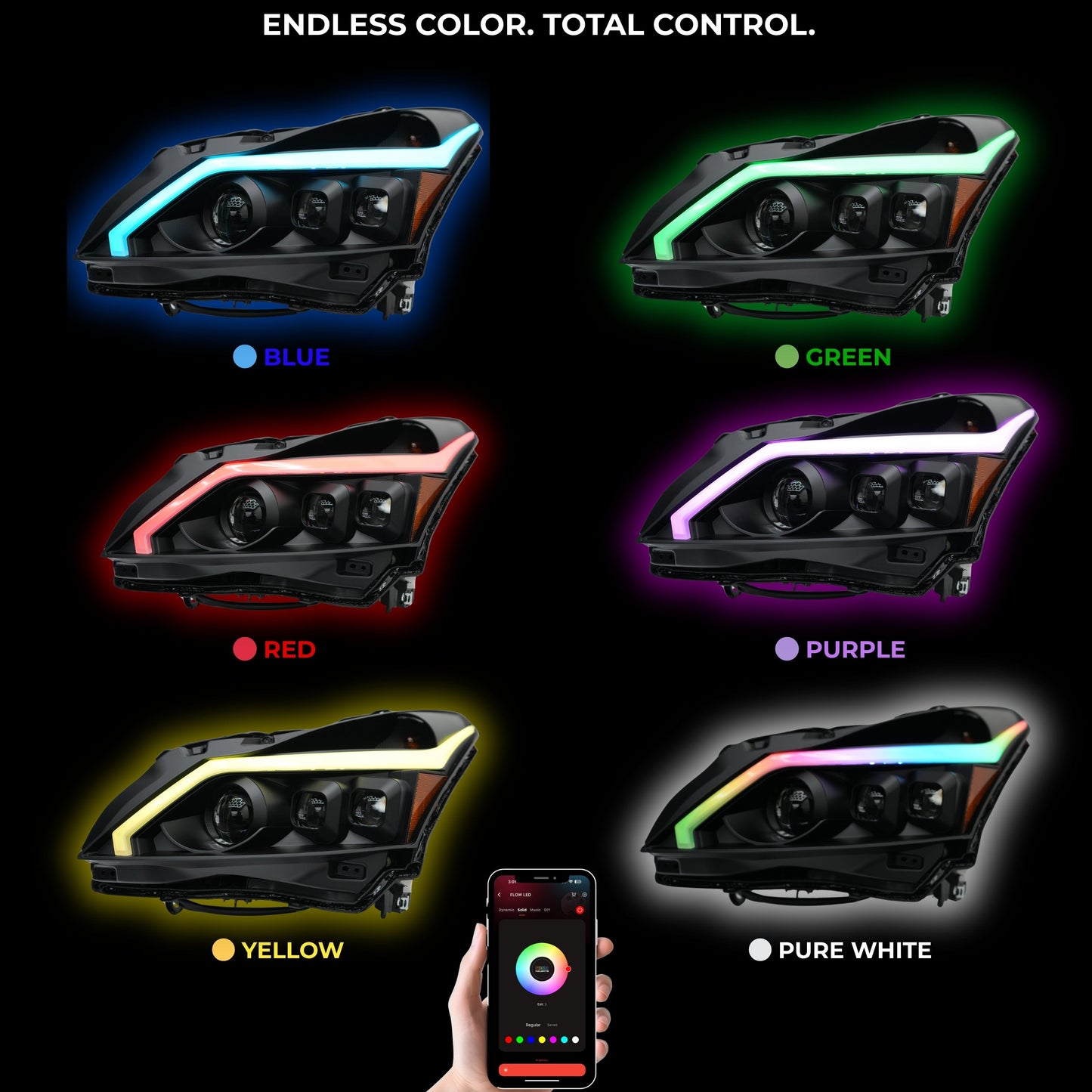 Infiniti G37 Multicolor DRL Boards (for 2010-2013 Spyder Headlights)