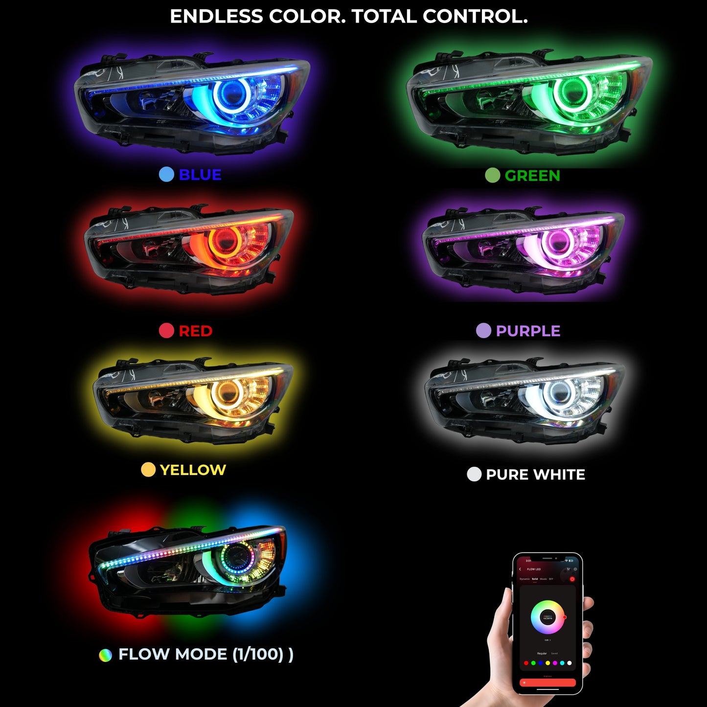 Infiniti Q50 Multicolor Flow DRL Boards (2014-2024)