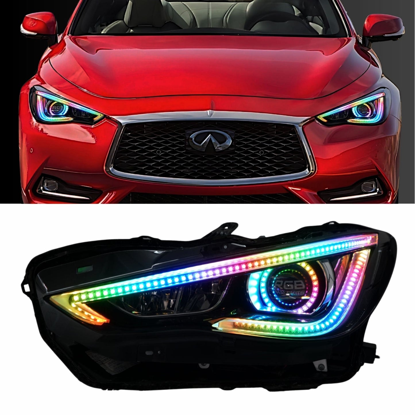 Infiniti Q60 DRL Boards (Multicolor Flow) 2016-2022