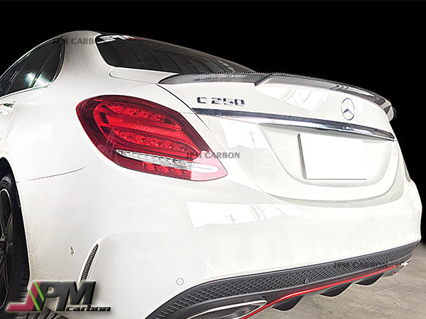 B Style Carbon Fiber Trunk Spoiler Fits For 2015-2020 Mercedes-Benz W205 C-Class Sedan