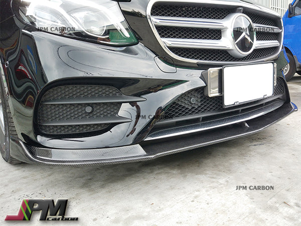 DP Style Carbon Fiber Front Bumper Add-on Lip Fits For 2017-2020 Mercedes-Benz W213 Pre-Facelift E-Class Sedan with AMG Sport Package Only