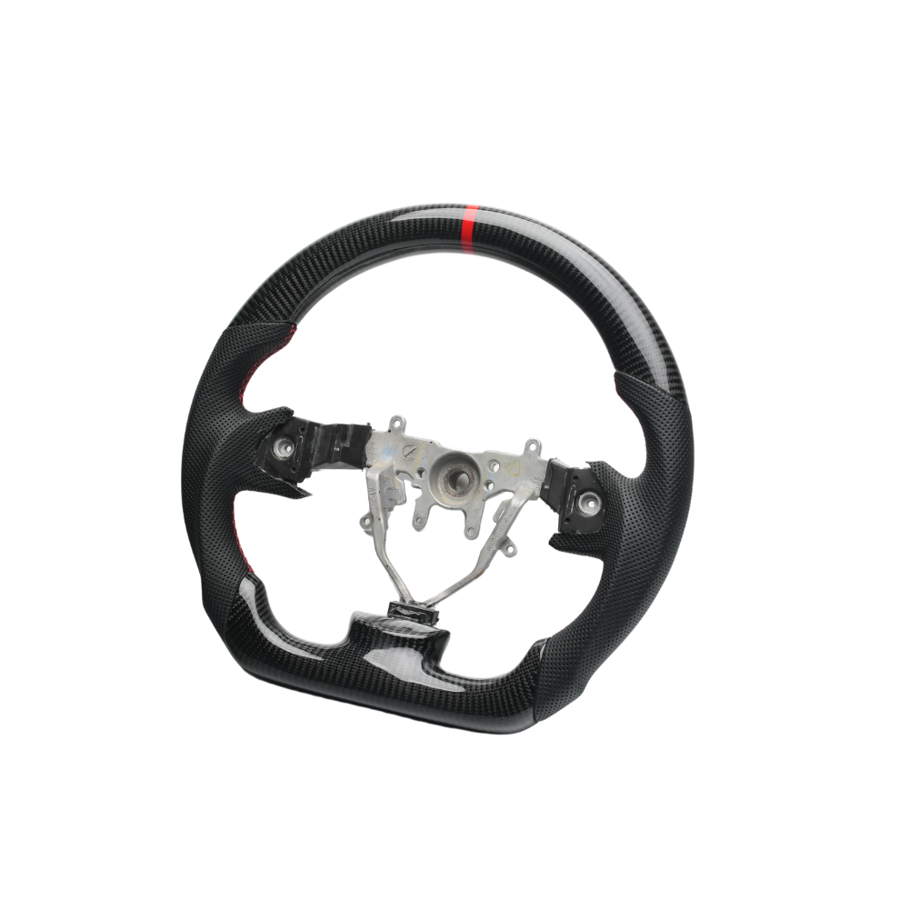 JDMuscle [08-14 WRX/STI] Carbon Lite Series Carbon Fiber Steering Wheel w/ Red Accents