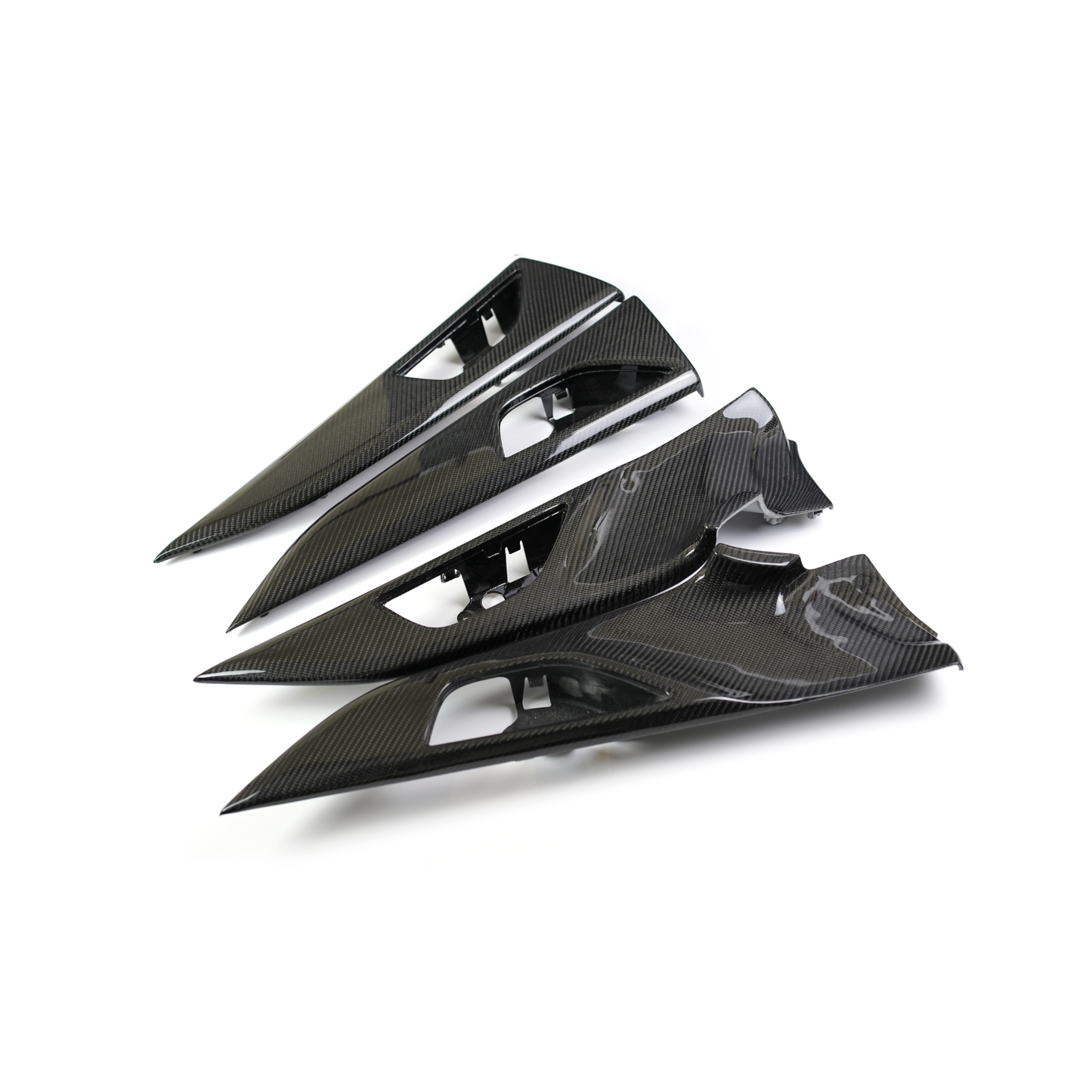 JDMuscle [22-25 WRX] Carbon Fiber Interior Door Handle Surround Trim Replacements - 4 PC