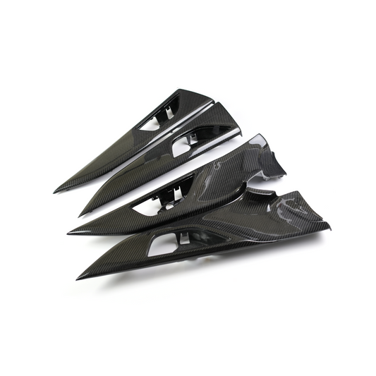 JDMuscle [22-25 WRX] Carbon Fiber Interior Door Handle Surround Trim Replacements - 4 PC