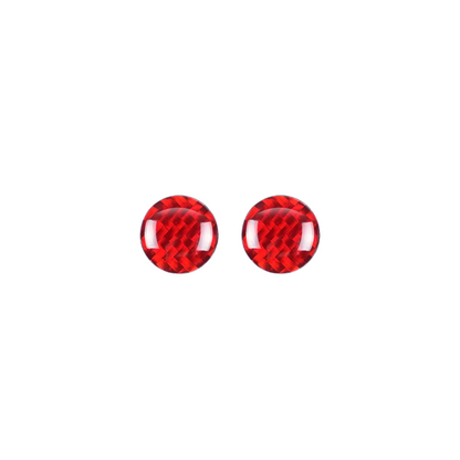 JDMuscle [22-25 WRX] P&S Series Carbon Fiber Infotainment Volume/Tune Buttons Covers 2 PC | Black Carbon Fiber/ Red Carbon Fiber