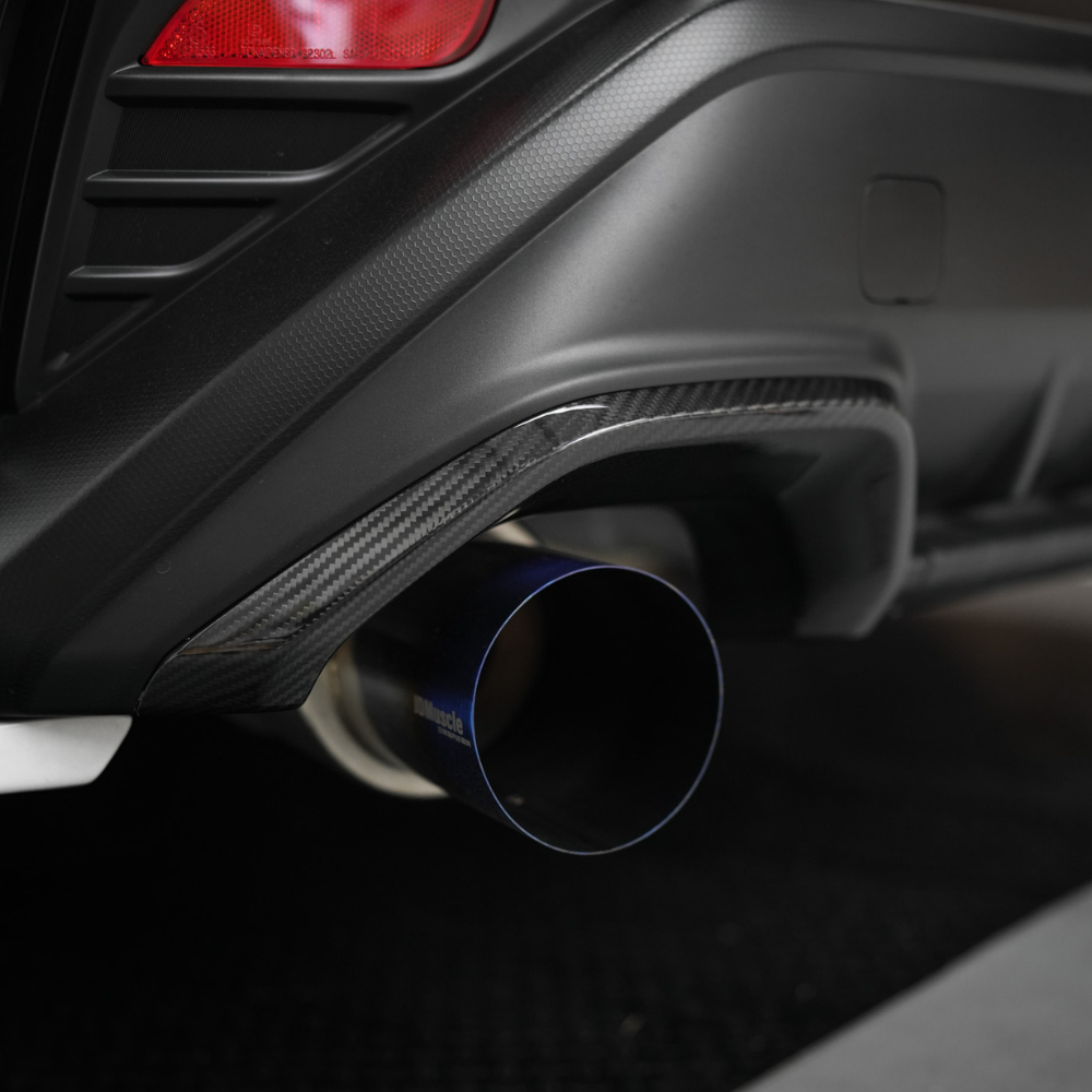JDMuscle [22-25 WRX] Tanso Dry Carbon Fiber Exhaust Finisher Trim Covers w/ Gloss Finish