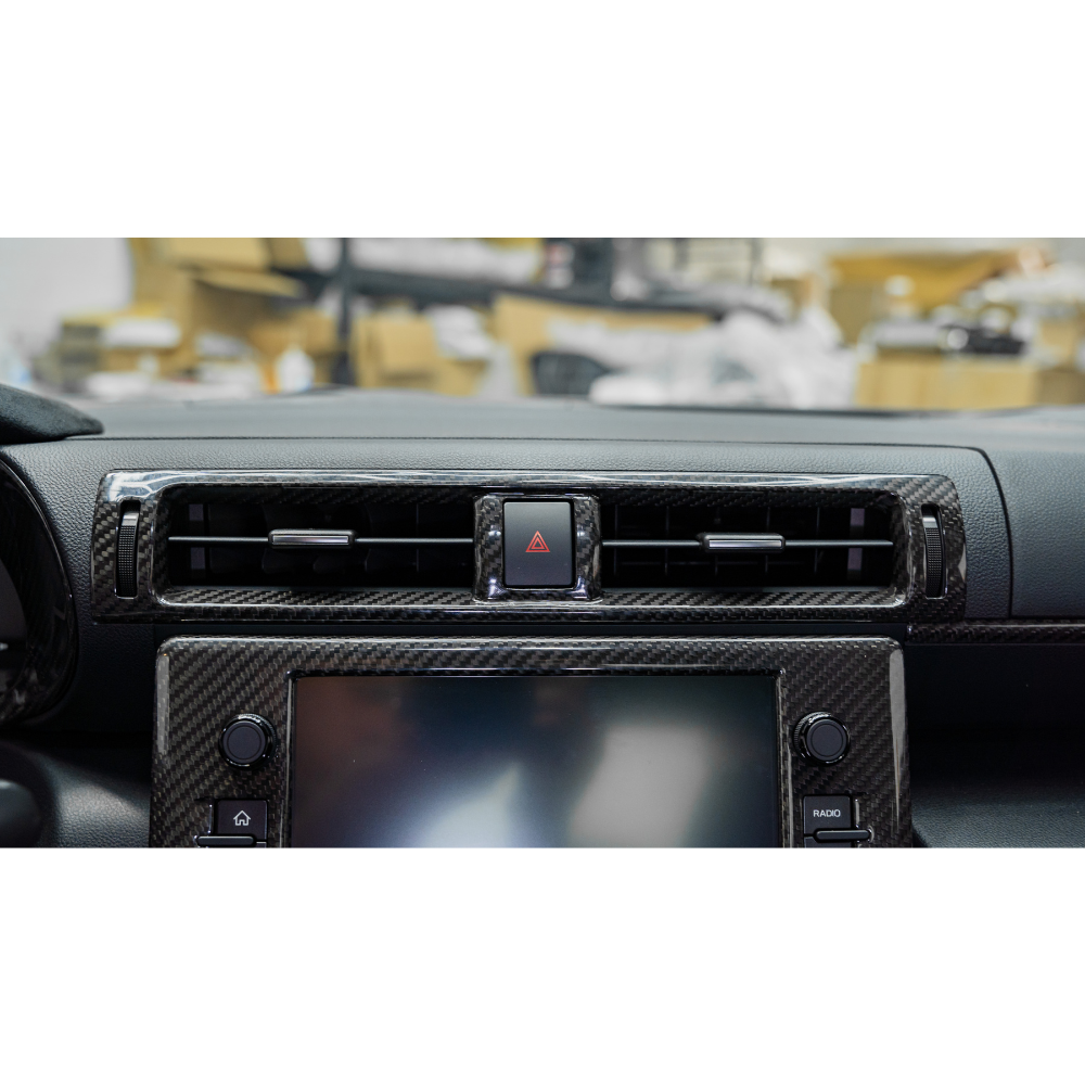 JDMuscle 22+ BRZ/GR86 Tanso Dry Carbon Fiber Center AC Vent Cover w/ Gloss Finish