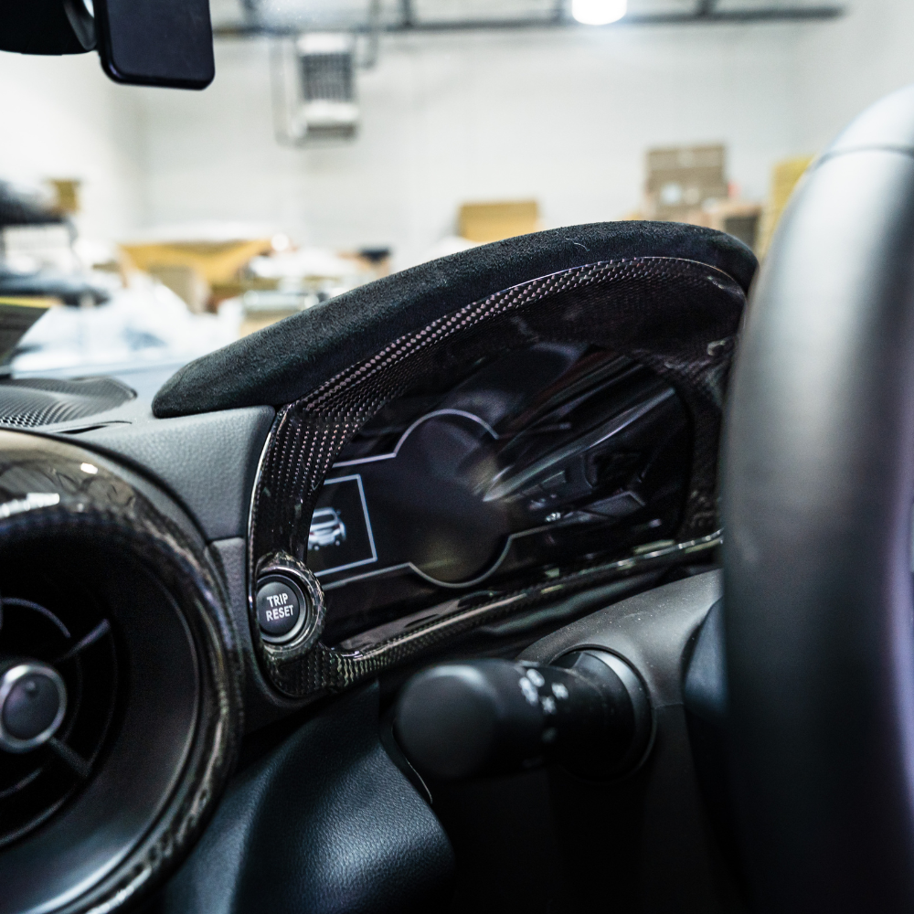 JDMuscle 22+ BRZ/GR86 Tanso Dry Carbon Fiber Speedometer/ Cluster Cover w/ Gloss Finish