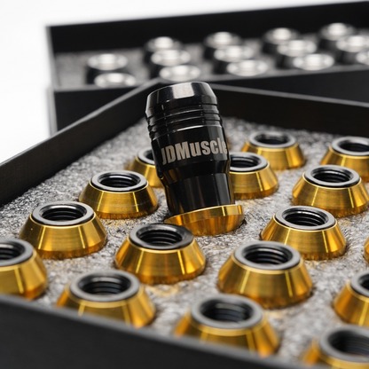 JDMuscle Titanium Lug Nuts 12x1.25 [Universal Fitment-Subaru Nissan Inifiniti, Incl. 22+ WRX, 15-21 WRX/STI]