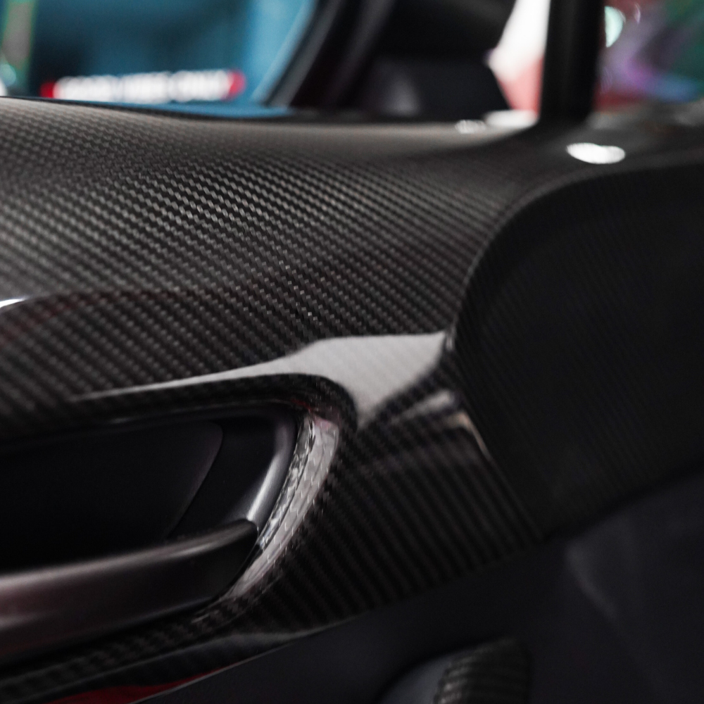 JDMuscle [23-24 Toyota GR Corolla] Carbon Fiber Upper Door Trim (Front&Rear 4PCS)