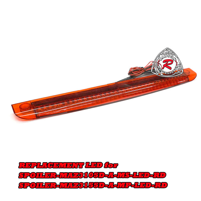 Replacement LED For MS Style Spoiler 2010-2018 Mazda-3 5dr w/ Red Lens