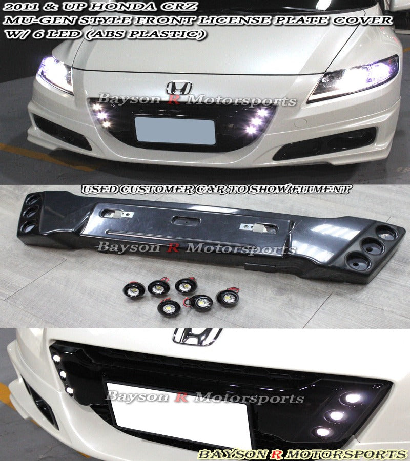 MU Style Front Grille License Holder With LED For 2011-2012 Honda CR-Z