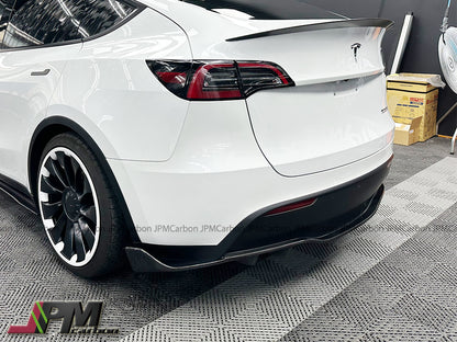 DP Style Carbon Fiber Rear Add-on Diffuser Fits For 2020-2023 Tesla Model Y Only