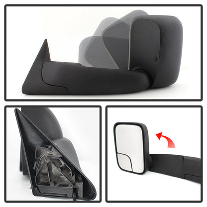 SPYDER Xtune Dodge Ram 94-97 Manual Extendable Power Adjust Mirror Left MIR-DRAM94-PW-L 9925078