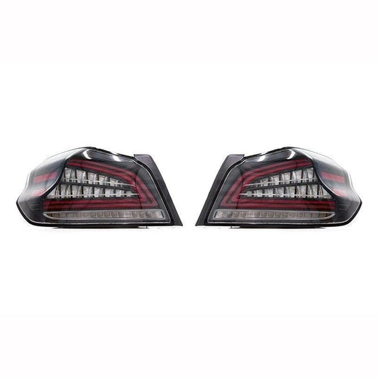 JDMuscle [15-21 WRX/STI] Version CR Sequential LED Tail Lights Clear Lens with Black Base