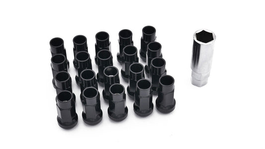 ISR Performance Steel 50mm Open Ended Lug Nuts M12x1.25 - Black IS-12125-BLK
