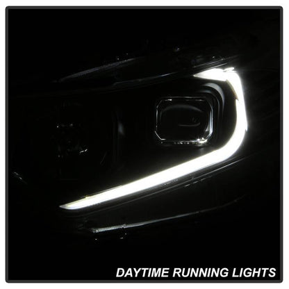 SPYDER xTune 09-14 Acura TSX Projector Headlights - Light Bar DRL - Black (PRO-JH-ATSX09-LB-BK) 9042218
