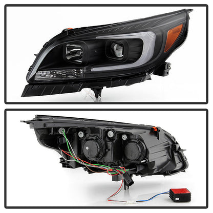 SPYDER xTune 13-15 Chevy Malibu (Halogen Models Only) DRL Light Bar Proj. Headlights - Black PRO-JH-CM13-LB 9046254