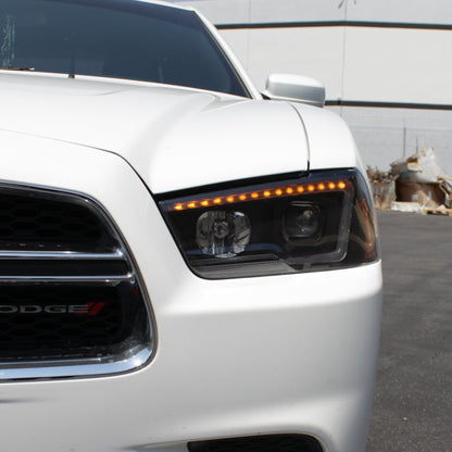 SPYDER xTune 11-14 Dodge Charger Projector Headlights - Halogen - DRL - Black (PRO-JH-DCHA11-LB-BK) 9041730