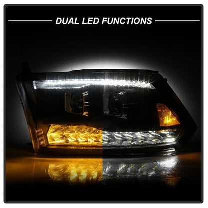 SPYDER xTune 09-18 Dodge Ram 1500 Projector Headlights - Halogen Model Only - Black (PRO-JH-DR09-G2-BK) 9047114