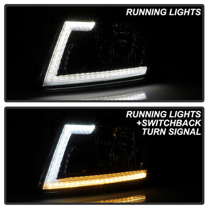 SPYDER xTune 04-08 Ford F150 S/B LED Sig w/DRL Crystal Headlights - Black (PRO-JH-FF15004-LED-SB-BK) 9950216