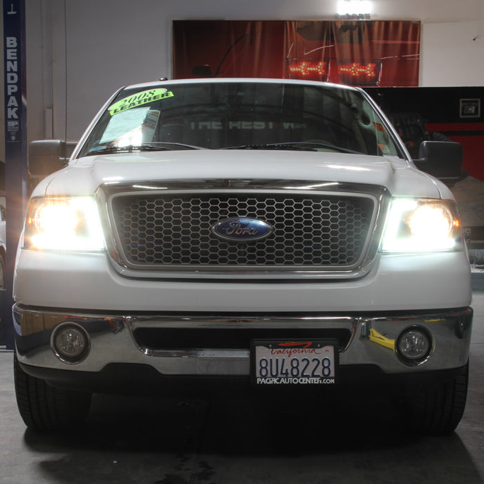 SPYDER xTune 04-08 Ford F150 S/B LED Sig w/DRL Crystal Headlights - Black (PRO-JH-FF15004-LED-SB-BK) 9950216
