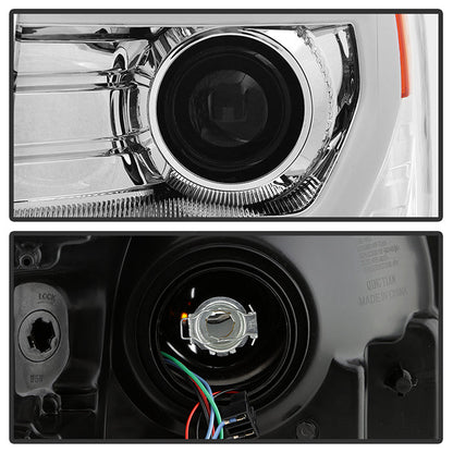 SPYDER xTune Ford F-150 09-14 Projector Headlights - Light Bar DRL - Chrome PRO-JH-FF15009-LBDRL-C 9037269