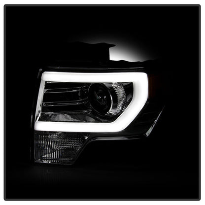 SPYDER xTune Ford F-150 09-14 Projector Headlights - Light Bar DRL - Chrome PRO-JH-FF15009-LBDRL-C 9037269
