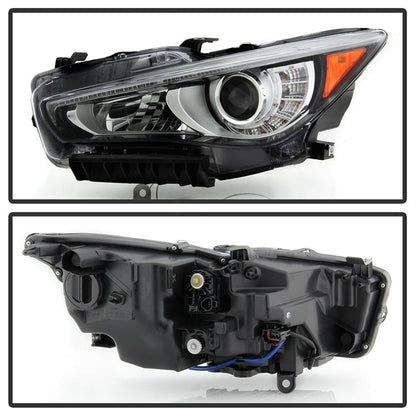 SPYDER 14-17  Infiniti Q50 HID (w/o Adaptive) Projector Headlights - OE Left 9946288