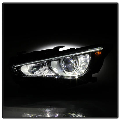 SPYDER 14-17  Infiniti Q50 HID (w/o Adaptive) Projector Headlights - OE Left 9946288
