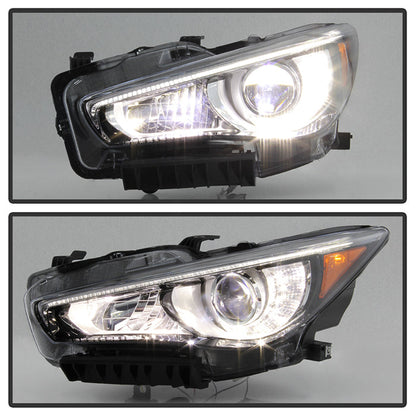 SPYDER 14-17  Infiniti Q50 HID (w/o Adaptive) Projector Headlights - OE Left 9946288